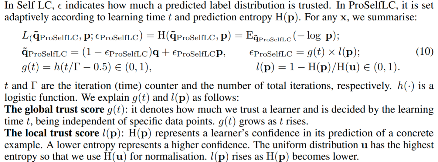 Mathematical expression of ProSelfLC